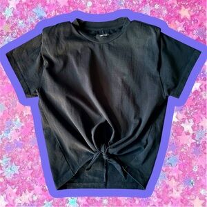 Isabel Marant Belita 80s tie front tee M tshirt shoulder pads cropped top 1980s